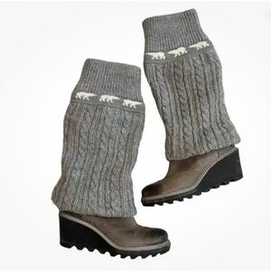 Sorel Sorel Crazy Cable Wedge Boots Gray Size 8